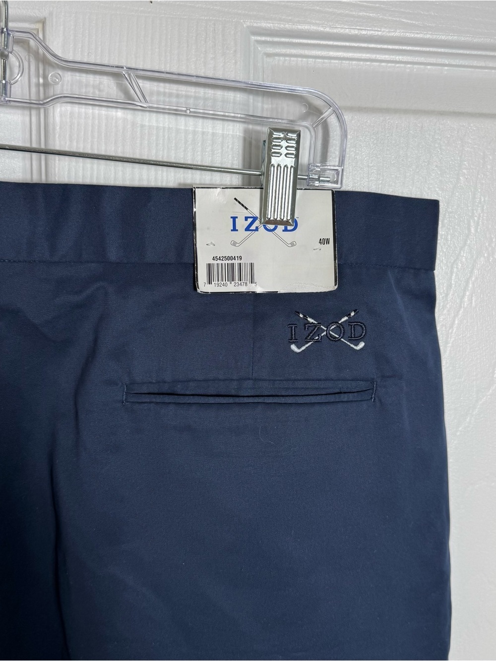 IZOD Golf Pleated Shorts Men's Size 40 Navy Stretch Waist NWT - Picture 5 of 7